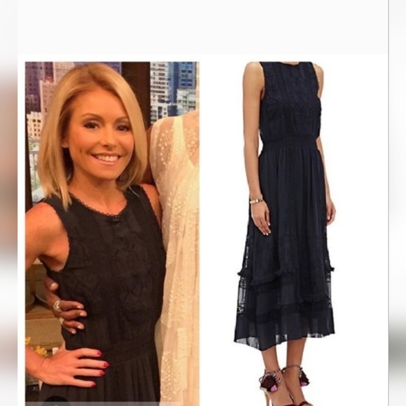 Ulla Johnson 'Alice' New long Midnight Blue Silk Dress - Picture 5 of 15